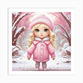 Little Girl In The Snow 3 Art Print