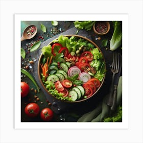 Vegetable Salad In A Bowl Art Print