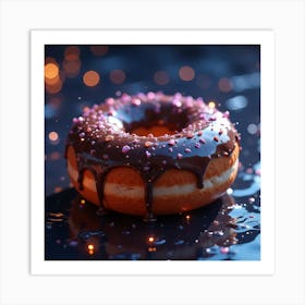 Donut With Sprinkles Art Print