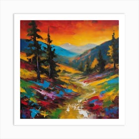 BB Borsa Sunset & Mountains Art Print