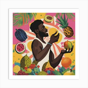 Man Eating Fruit Art Print