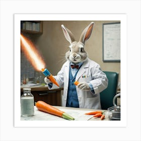 Rabbit In Lab Coat 5 Art Print