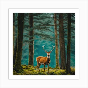 Deer In The Forest Art Print