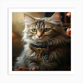 Cat With A Necklace Art Print