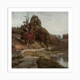 Riverside Scene Art Print