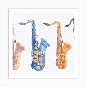 Saxophones 2 Art Print