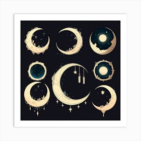 Moon And Stars 6 Art Print