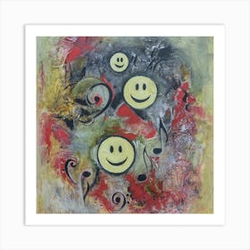 Wall Art, Musical Smiley Faces Art Print