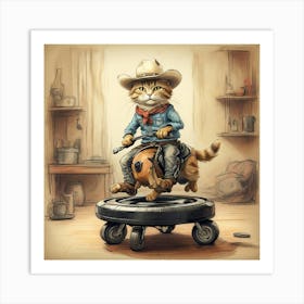 Cowboy Cat 1 Art Print