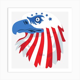 Usa America Flag Eagle Bird Art Print