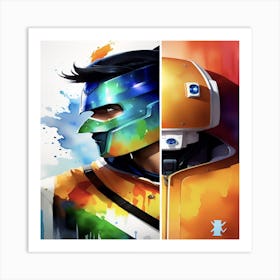 Robot And A Robot Art Print