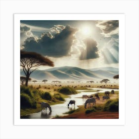 Savannah Landscape Art Print