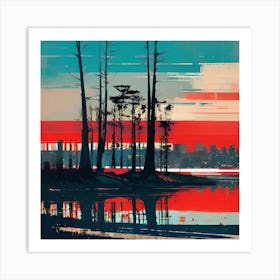 Sunset Over The Water 1 Art Print