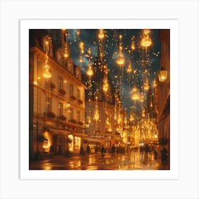 Christmas Lights In The City Art Print