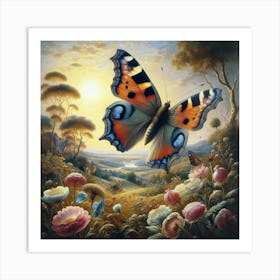 Butterfly In The Garden 6 Art Print