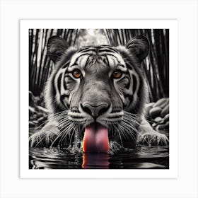 Tiger In The Water Art Print