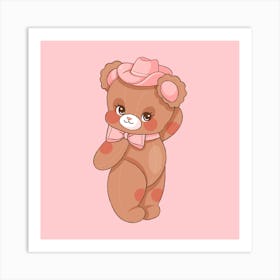 Cowboy Teddy Bear 1 Art Print