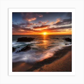 Sunset At The Beach 750 Art Print