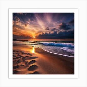 Sunset On The Beach 441 Art Print