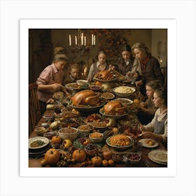 Thanksgiving Dinner Art Print