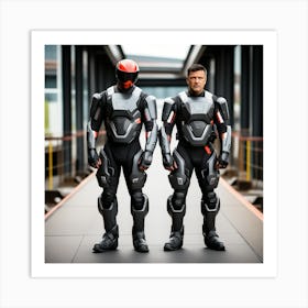 Two Men In Futuristic Suits 3 Póster