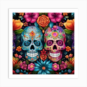 Day Of The Dead Skulls 19 Art Print