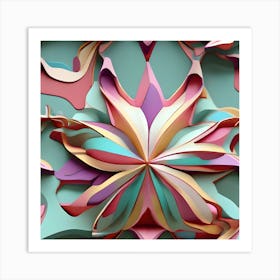 3d Paper Flower Art Print