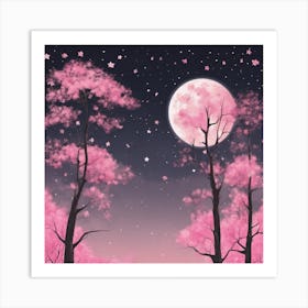 Pink Cherry Blossoms Art Print