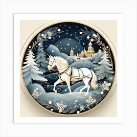 Horse In The Snow 1 Art Print