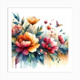 Watercolor Flowers 27 Art Print