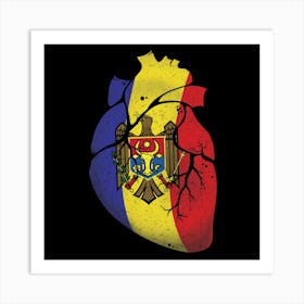 Moldova Heart Flag Art Print