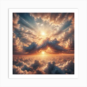 Sunrise Over Clouds Art Print