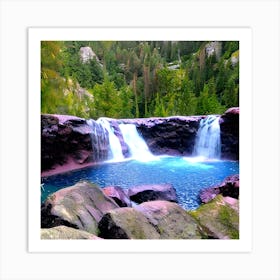 Waterfall In The Forest 3 Art Print