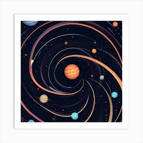 Solar System Background Art Print