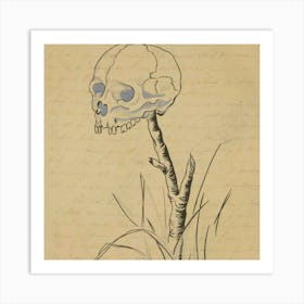 Skull On A Stalk Art Print