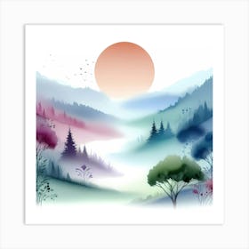 Watercolor Landscape 21 Art Print