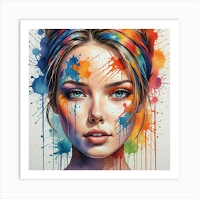 Colorful Girl Painting Art Print