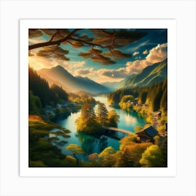 Japanese Landscape Art Print