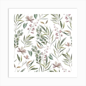 Minimalist Oasis Floral Pattern Art Art Print