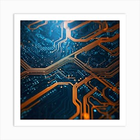 Abstract Circuit Board Art Print