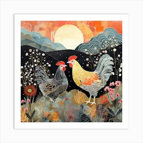 Bird In Nature Chicken 10 Art Print