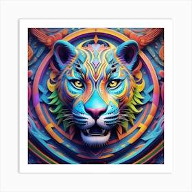 Psychedelic Tiger Art Print