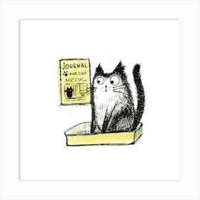 Journal Cat Art Print