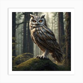 Owl In The Forest 115 Art Print