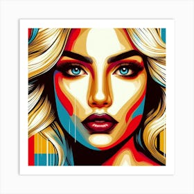 A blonde haired woman Art Print