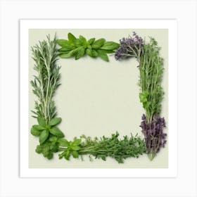 Frame Of Herbs 3 Art Print