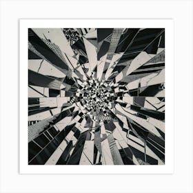 Black and White Abstract Art 54 Art Print