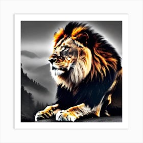 Lion Wallpaper 1 Art Print