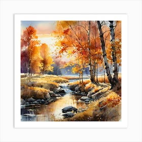 Autumn River 2 Art Print