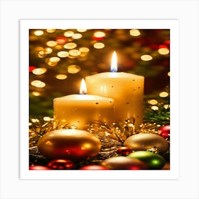 Christmas Candles Art Print